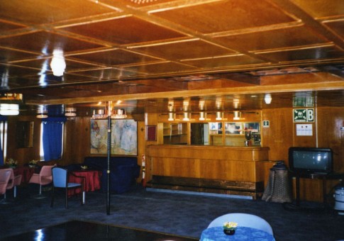 Forward on the upper deck was the very largely preserved 'Club Bar'