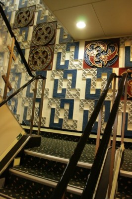 The mural on the forward stairwell from Deck 5 ('B' deck in Sealink days).