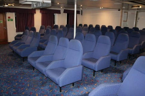 At the stern, the cinema area is largely untouched.