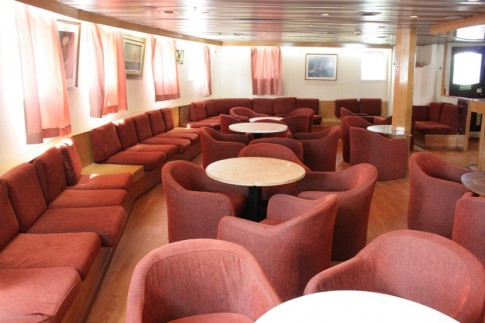 Right forward, this lounge was the main passenger space as built, together with a restaurant.