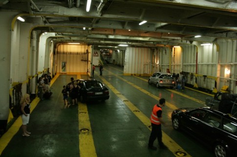 Boarding for foot passengers is via the car deck.