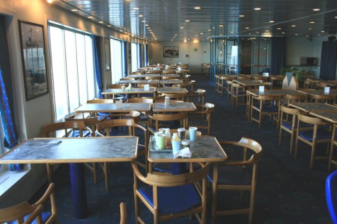The starboard side of 'Le Cafe' in 2008.
