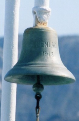The ship's bell - which disappeared after her final spell of Hellenic Seaways service in 2005.