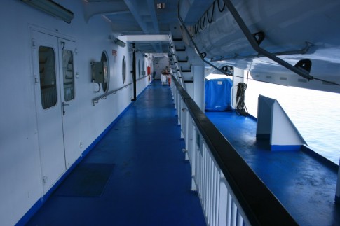 Deck 6 - adjacent to the lifeboat recess (Moby Freedom).