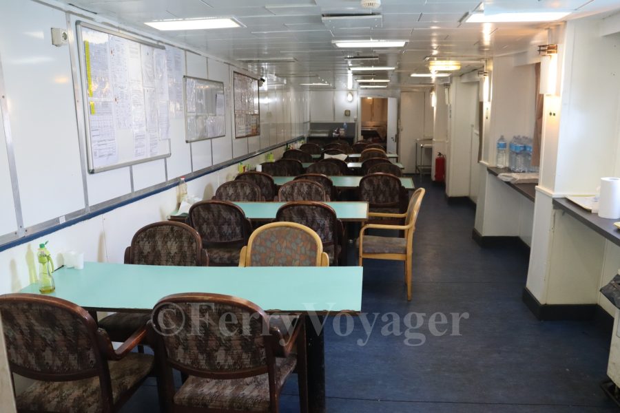 Crew mess, adjacent to the upper vehicle deck