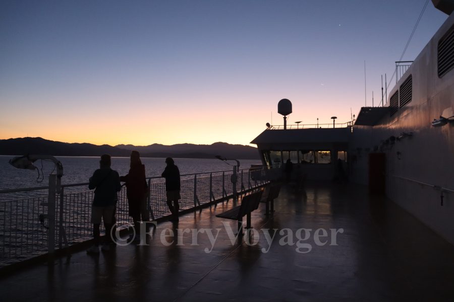 Approaching Corsica as dawn breaks