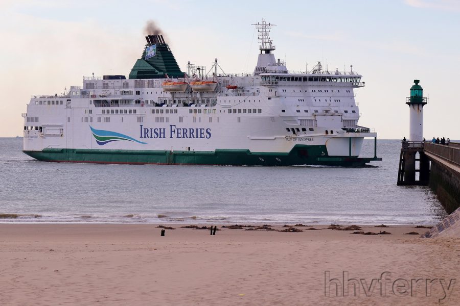 The Isle of Innisfree (ex-Prins Filip etc) at Calais in June.