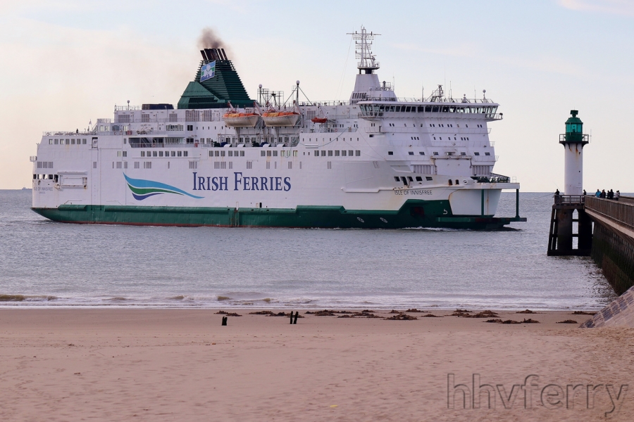 The Isle of Innisfree (ex-Prins Filip etc) at Calais in June.