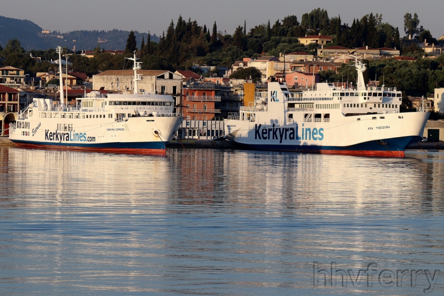 Kerkyra Lines' Kerkyra Express and Agia Theodora at Corfu.