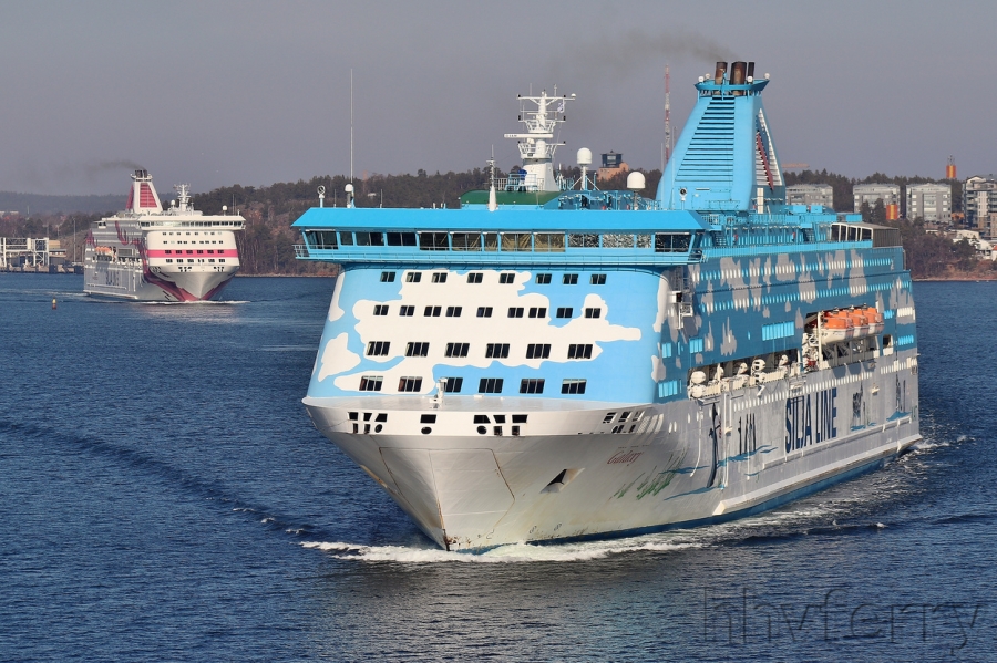 The Baltic Princess and Galaxy of Silja Line at Mariehamn.