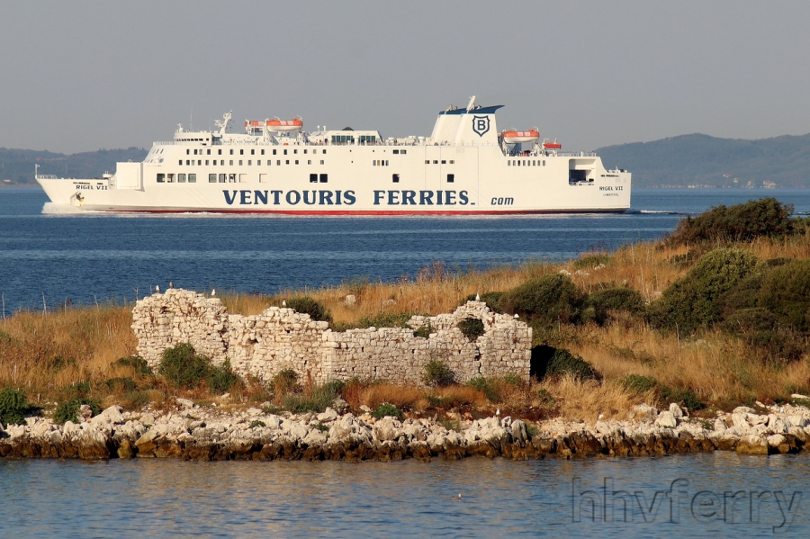 Ventouris Ferries' Rigel VII passing Prasoudi near Igoumenitsa.
