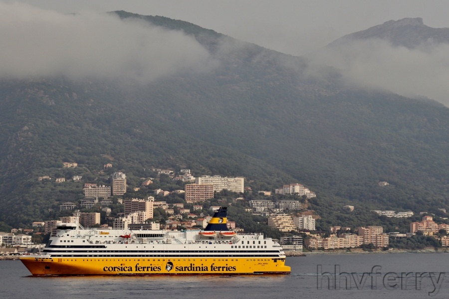 The Mega Andrea (ex-Wellamo, Silja Festival) arriving at Bastia.
