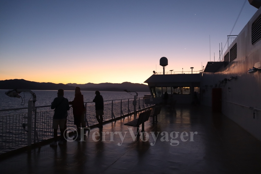 Approaching Corsica as dawn breaks